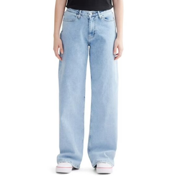 AIRWALK Denim Jeans Women's Size 14 Light Blue Wide Leg - Picture 1 of 8